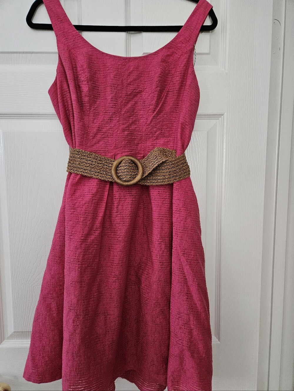 Ladies Pink Summer Belted Dress
